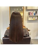 絹髪×ロング×モカブラウン×高濃度髪質改善トリートメント