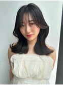 20代30代大人美人小顔ブリーチなし韓国ヘアアッシュブラック