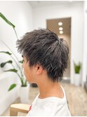 【メンズ★大名】ブリーチ×スパイキーショート×グレージュ