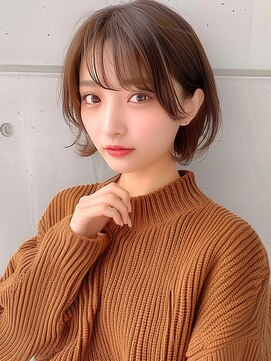 クラン(Chlan) ミルクティーベージュ×くびれボブ