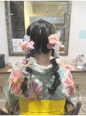 ヘアセット/卒業式☆編み下ろしツイン/袴着付け
