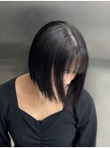 【切りっぱなしボブ／黒髪ボブ】