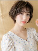 くすみベージュひし形ショートマッシュパーマ315X浦和30代40代