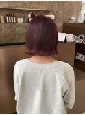 ブリーチありカシスレッドカラー