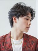 ツイストパーマ七三オールバックマッシュウルフスリークショート