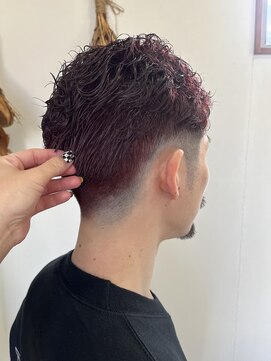 シュウ 安城店(Shu) フェード×パーマ×ヴィンテージレッド