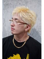 メンズオルズ 渋谷(MEN'S ALLZ) ホワイトブロンドブリーチスパイキーショートメンズ短髪