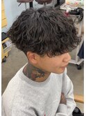 刈り上げマッシュ波巻きパーマ