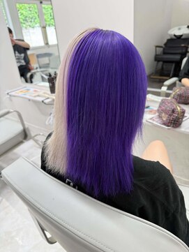 ワンズクロエ 原宿店(ONE's Chloe) くびれヘアアプリコットオレンジハイライトカラーくすみベージュ