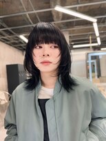 エヴァン(HEVIN) ミディアムウルフ☆ブルーブラック☆