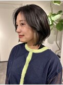 こなれインナーカラー×ダークブラウンボブ