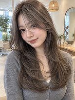 ノエルヘアー(Noel hair) ロング/顔周りレイヤー/韓国巻き/ラベンダーベージュ