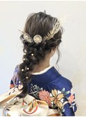 成人式　卒業式　袴　振袖　着付け　ヘアセット　アップスタイル