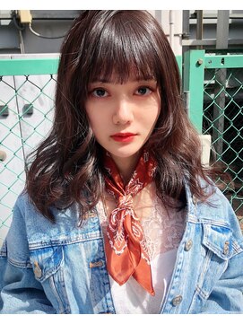 ミリ 調布店(Mili) 【Mili 調布】ダークアッシュ×シースルーバング大人ロング