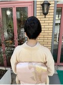 訪問着×夜会巻