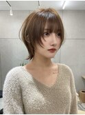 前髪パーマ/マチルボブ/髪質改善/アッシュカラー/グレーベージュ