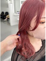 イロウ 山口どうもん店(IROW) デザインカラー/ピンク/顔まわりレイヤー/髪質改善レイヤー
