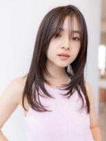 ケアリー 千葉ニュータウン中央(Carelly) 大人かわいい前髪セシルカットココアブラウンフリンジウェーブ