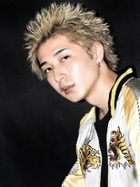 オーシャントーキョー(OCEAN TOKYO)&nbsp;ツイストパーマスパイキーショートブロンドブリーチアップバング