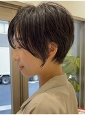 ●前下がりショートボブハンサムショートカットカラーパーマケア