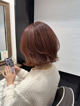 ローハ(Lowha) 【お客様スタイル】チェリーピンク/レイヤーボブ/髪質改善