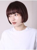 似合わせカット20代30代40代チェリーブラウンショートボブ0601