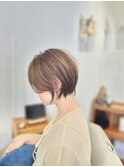 大人美人ショート×ハイライト透明感カラー