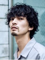 オルト(Altn) 大人の波巻きスパイラルパーマミディアムロングメンズカットヘア