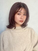 カナン 銀座(CANAAN)&nbsp;【韓国スタイル】ミディアムヘア×ピンクブラウン暗めカラー