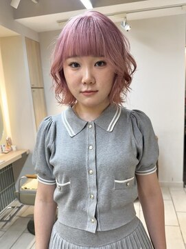 テトラ バイ ネオリーブ 横浜西口店(tetra by neolive) ピンクベージュ　ダブルカラー　ケアブリーチ　ボブ