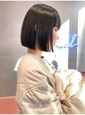 オリーブグレー/ボブ/顔周り/小顔/レイヤー/髪質改善/縮毛矯正