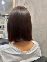 ポリマン 西新井(poliment) 切りっぱなしボブ×夏の透明感カラー ミディアムボブ/ストレート