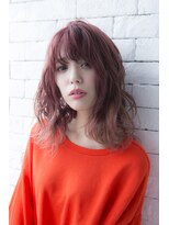 ミエルヘアーエスト 新宿店(mielhair est)&nbsp;コーラルピンクゆるふわセミディ