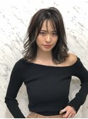 シースルーバング×グレージュ × 切りっぱなし Allure千葉英樹