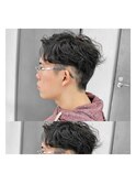 アップバックツーブロックパーマ