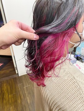 ブレイズ ザ サロン(BLAZE THE SALON) 濃いめピンクバイオレットイヤリングカラー【BLAZE 大庭】