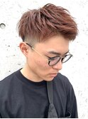 men's刈り上げshort　style×orange　color【レーヴ】