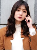 シースルーバング×ダークブラウン