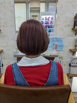 エイムヘアメイク 舟入店 ピンクカラー+マッシュ