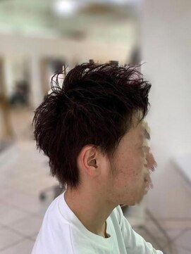 ミューズ 新浦安店(HAIR&NAIL MUSE) ソフトツイストパーマ刈り上げアシンメトリーレッドブラウン赤髪