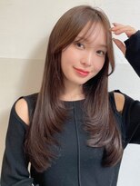 ハニー 町田(HONEY)&nbsp;内巻きレイヤーカット　シースルーバング　　チャイベージュ