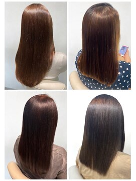 美容室フルール 30代40代髪質改善ココアブラウン艶感ストレート透明感赤み消し