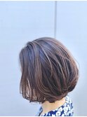 大人綺麗なローレイヤーボブ×地毛活かしハイライト　2405