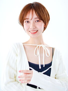 ヘアサロン ガリカ 表参道(hair salon Gallica) 透け感たっぷりブラウンベージュのひし形ショートボブ