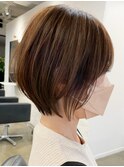 表参道大人ショートボブくびれショートヘア白髪ぼかしハイライト