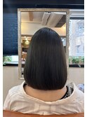 縮毛矯正とカラーでしっかりボリュームダウン♪透明感カラー