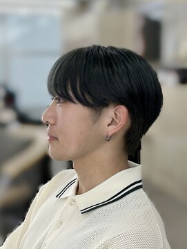 ロンドホットリップ 立川(Lond hot lip) men'sフェザーパーマブルーブラックメンズブリーチなし立川