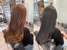 【色持ちの良いヘアカラーに】カット+艶髪フルカラー+水素Tr