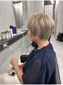 小顔ひし形 レイヤーカット 透明感カラー