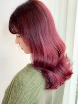 アイリー 名古屋(A/LEE) 韓国風デザインカラー　×　ピンクレッド